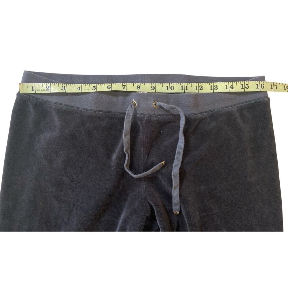 Juicy Couture Women’s Velour Tracksuit Set Black Hoodie Pants Size L Vintage - Picture 14 of 16